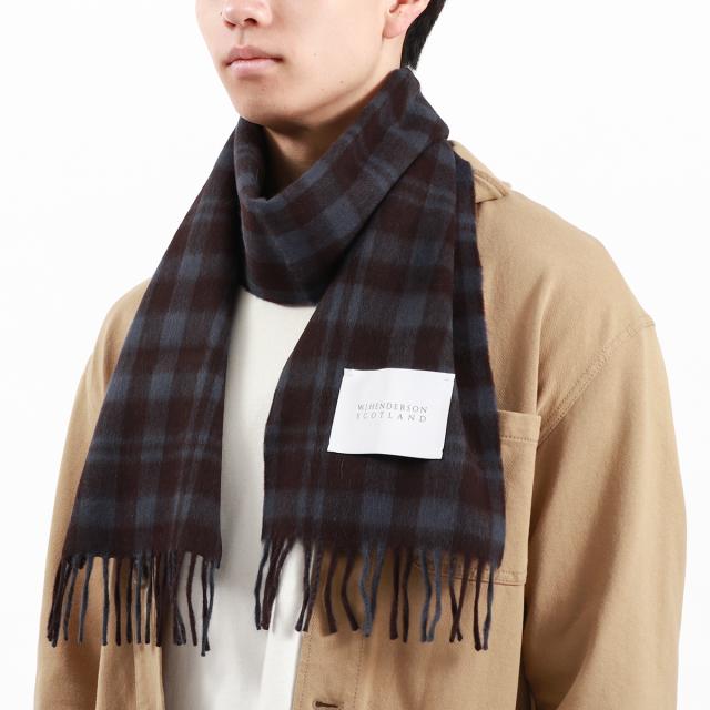 【商品レビューで＋5％】ダブルジェイヘンダーソン スコットランド マフラー 秋冬 W.J.HENDERSON SCOTLAND WOVEN NARROW SCARF WJHA-01