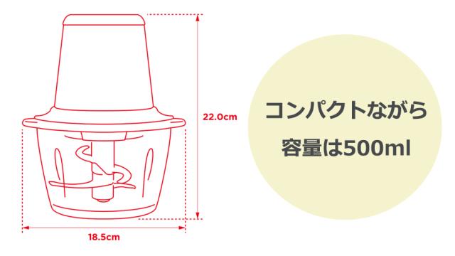 【商品レビューで＋5％】【正規品1年保証】ラッセルホブス ミニチョッパー Russell Hobbs ４ブレードミニチョッパー 0.5L 500ml 7820JP RHBCP