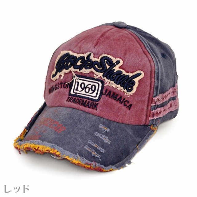 キャップダメージ加工RockShanle刺繍ワッペンロゴ1969シンプル帽子 