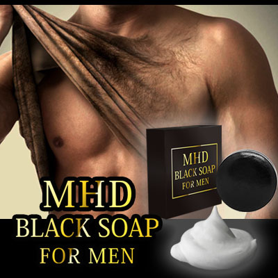 ●送料無料☆悩める剛毛/毛深い/ヒゲ/スネ毛/ムダ毛/石鹸/メンズ【MHD BLACK SOAP FOR MEN（エムエイチディ ブラックソープ フォーメン）３個セット】materi35P6 ○送料無料☆悩める剛毛/毛深い/ヒゲ/スネ毛/ムダ毛/石鹸/メンズ【MHD