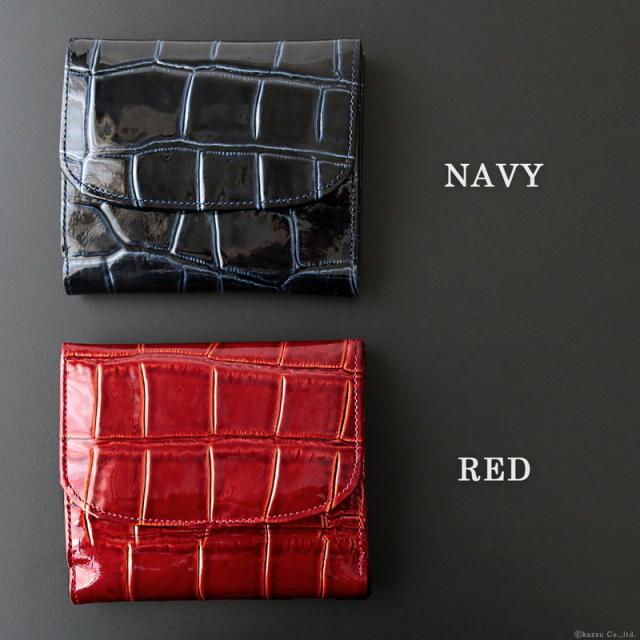 折り財布 レディース 本革 レザー エナメル クロコ型押し 二つ折り 日本製 VIA DOAN ヴィアドアン【No.336】 ブランド 人気 viadoan-336-04.jpg