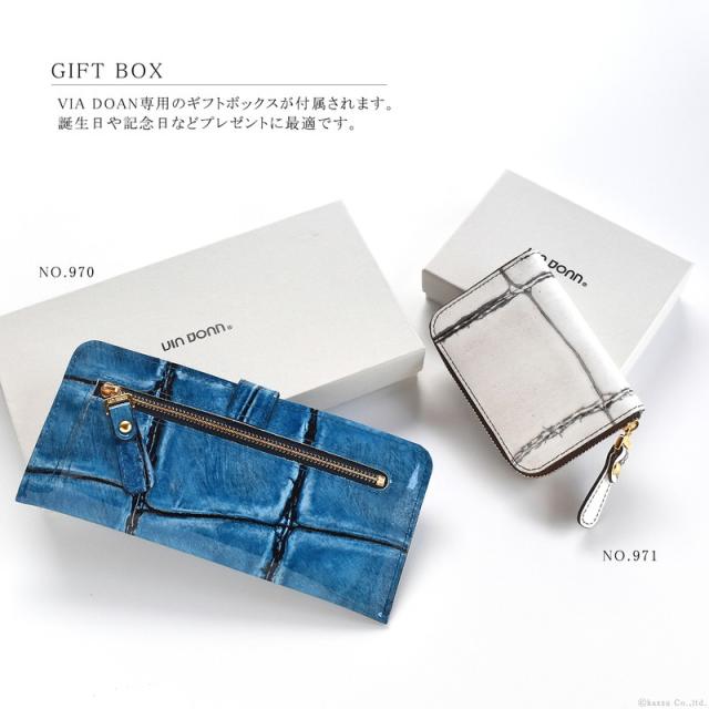 小銭入れ レディース エナメル ラウンドファスナー 薄マチ 本革 牛革 日本製 クロコ型押し ラメ VIA DOAN ヴィアドアン【No.971】 ブランド 人気 小銭入れ レディース エナメル ラウンドファスナー 薄マチ 本革 牛革