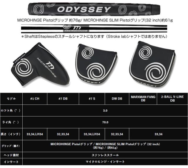 特注カスタムクラブ オデッセイ MICROHINGE ＃7S パターの通販はau PAY