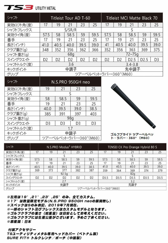 特注カスタムクラブ タイトリスト TS3 ユーティリティ TENSEI CK Pro Orange Hybrid シャフトの通販はau PAY  マーケット - ゴルフプラザ グリーンフィル | au PAY マーケット－通販サイト