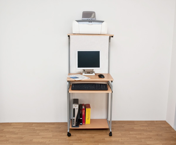 棚付きPCデスク(パソコンデスク) スチールパイプ脚 幅60cm