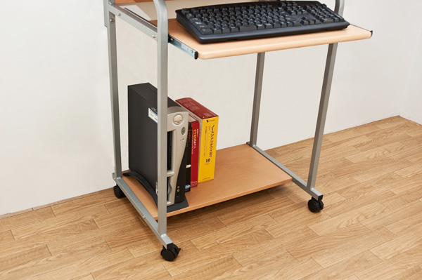 棚付きPCデスク(パソコンデスク) スチールパイプ脚 幅60cm