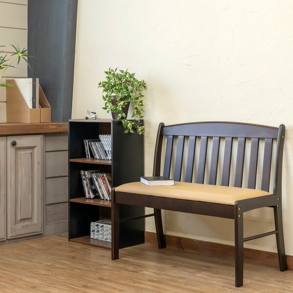 ダイニングベンチチェア 87 ダークブラウン（DBR） 〔組立品