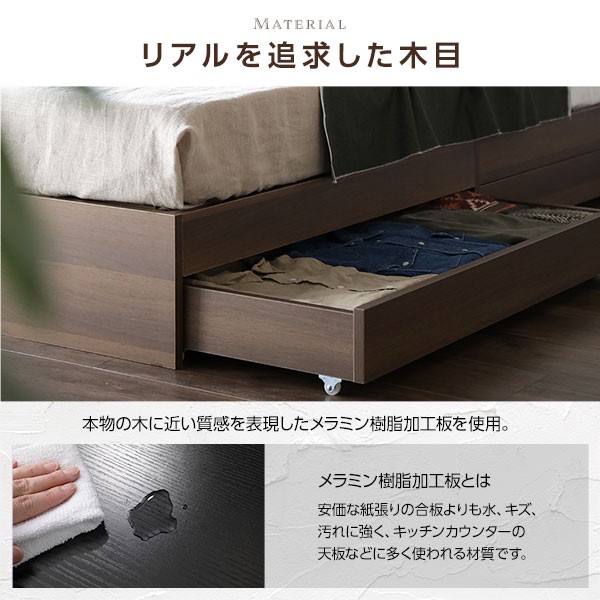 正規店通販 ベッド 収納付き 引き出し付き 木製 棚付き ヴィンテージ ブラック セミダブル ポケットコイルマットレス付きの通販はau PAY マーケット - フジックス|商品ロットナンバー:500703402 セール即納
