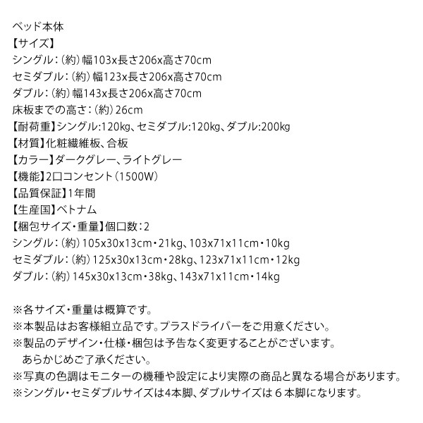 定番最安値 棚付 ダークグレーの通販はau PAY マーケット - フジックス|商品ロットナンバー:378496335 デザインすのこベッド 〔Grayster〕 〔マルチラススーパースプリングマットレス付き〕 ダブル 好評格安