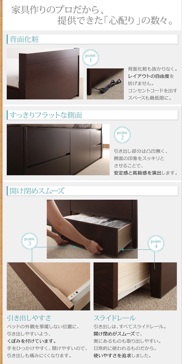 新品在庫あ 棚付き ホワイトの通販はau PAY マーケット - フジックス|商品ロットナンバー:299156053 チェストベッド 〔Steady〕 〔薄型スタンダードボンネルコイルマットレス付き〕 セミダブル 在庫あ国産
