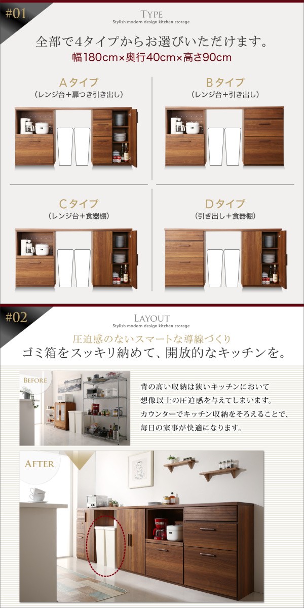日本製即納 日本製 完成品 天然木調ワイドキッチンカウンターシリーズ 〔ウォルキット〕 引き出し+食器棚 180cm ウォルナットブラウンの通販はau PAY マーケット - フジックス|商品ロットナンバー:305563 大得価格安