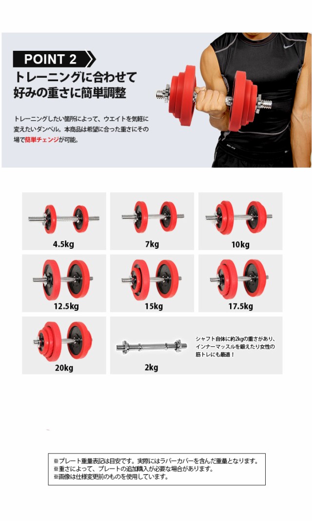 リーディングエッジ LEADING EDGE ラバーダンベル 20kg×2 レッド LE