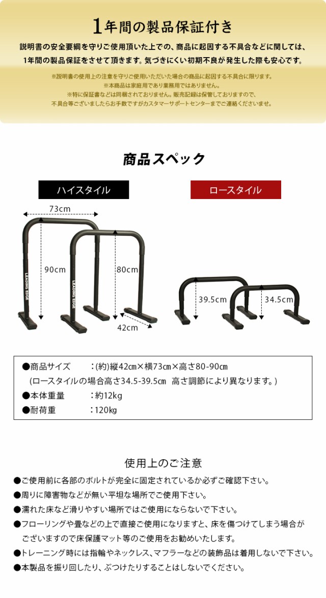 リーディングエッジ LEADING EDGE プッシュアップバー 2WAY ディップ 