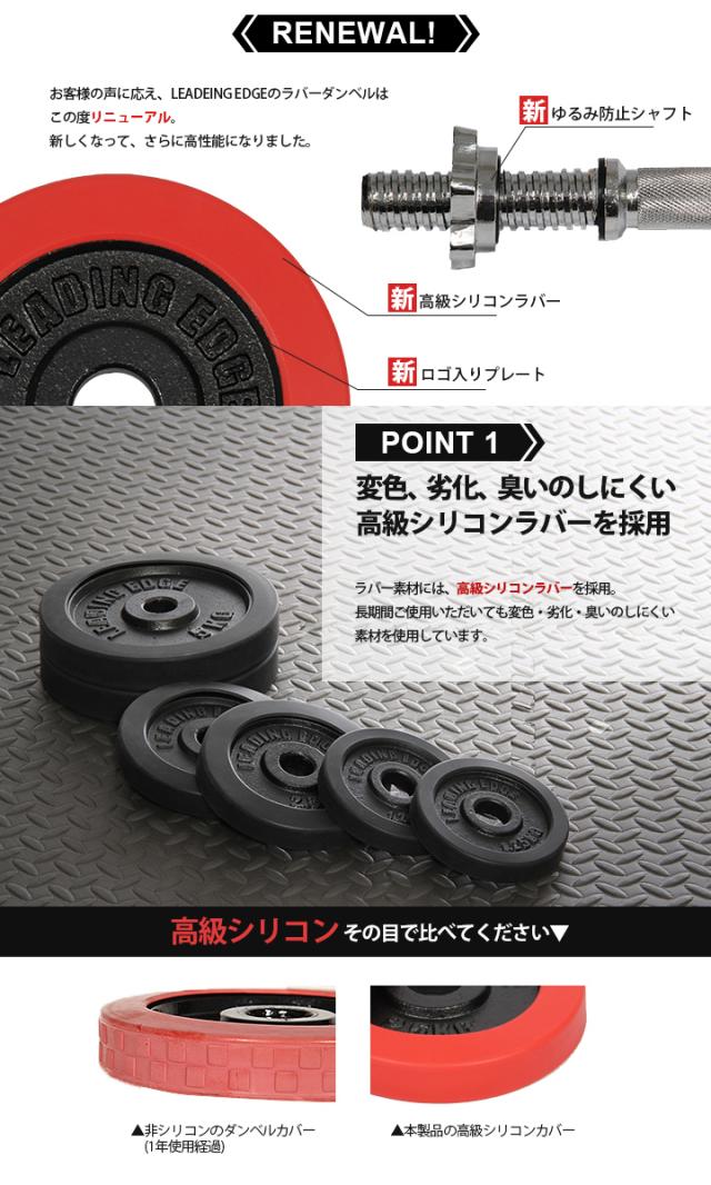 定番大特価 リーディングエッジ 単品 レッド LE-DB30 eSPORTS(イースポーツ)|商品ロットナンバー:276961128 ラバーダンベル 30kg 正規品セール