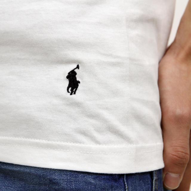ポロ ラルフローレン Tシャツ 正規品 POLO RALPH LAUREN 半袖Tシャツ VネックTシャツ アンダーウェア COTTON CLASSIC V-NECK T-SHIRT NCVNP WHD WHITE/CRUISE NAVY PP