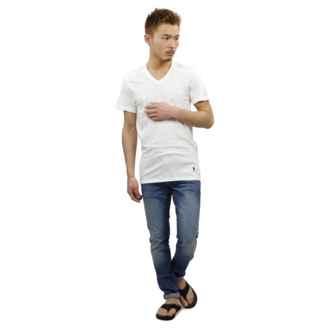 ポロ ラルフローレン Tシャツ 正規品 POLO RALPH LAUREN 半袖Tシャツ VネックTシャツ アンダーウェア COTTON CLASSIC V-NECK T-SHIRT NCVNP WHD WHITE/CRUISE NAVY PP