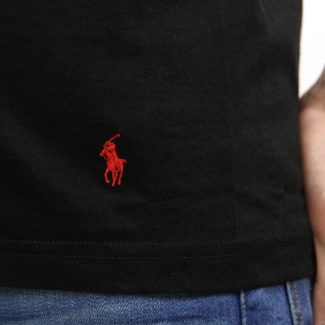 ポロ ラルフローレン Tシャツ 正規品 POLO RALPH LAUREN 半袖Tシャツ VネックTシャツ アンダーウェア COTTON CLASSIC V-NECK T-SHIRT NCVNP PBD POLO BLACK/RL2000 RED PP