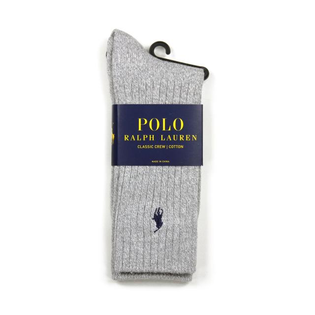 ポロ ラルフローレン POLO RALPH LAUREN 正規品 ソックス COTTON RIB SINGLE SOCK LTGYH 056 - LIGHT GREY HEATHER