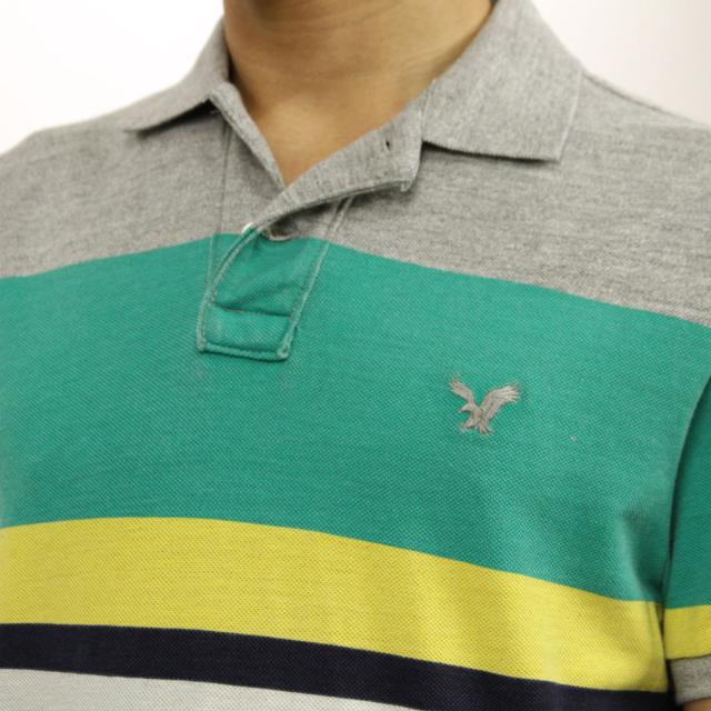 アメリカンイーグル AMERICAN EAGLE 正規品 メンズ ポロシャツ 2165-6996 ネイビーグレーグリーン