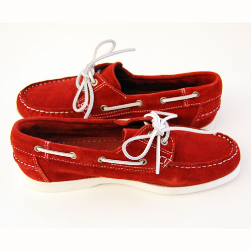 ワンダーシューズ WANDER SHOES デッキシューズ Suede RED RED