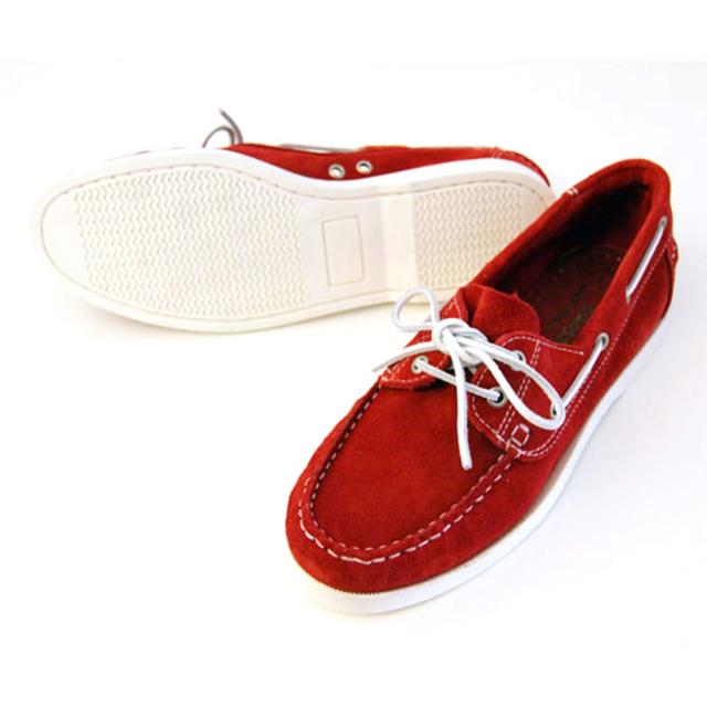 ワンダーシューズ WANDER SHOES デッキシューズ Suede RED RED