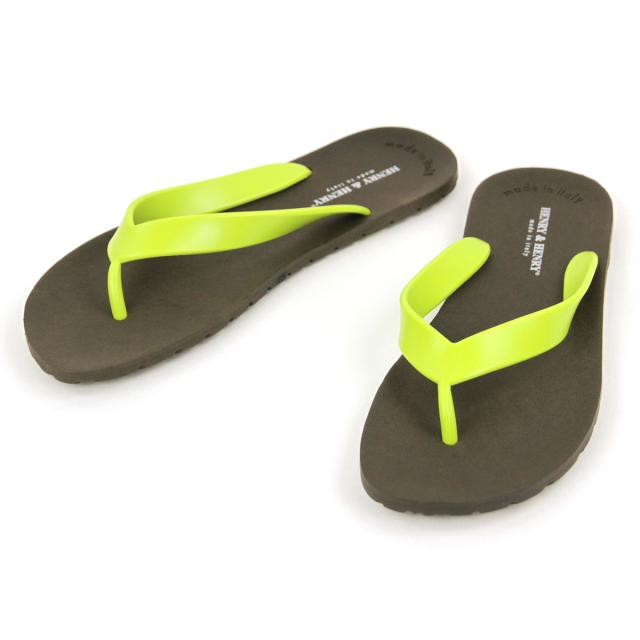 ヘンリーアンドヘンリー HENRY＆HENRY サンダル FRIPPER MARRON/LIME