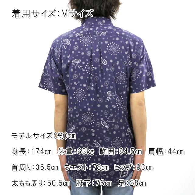 ポロラルフローレン POLO RALPH LAUREN 正規品 メンズ 半袖ボタンダウンシャツ Custom-Fit Bandanna Shirt NAVY