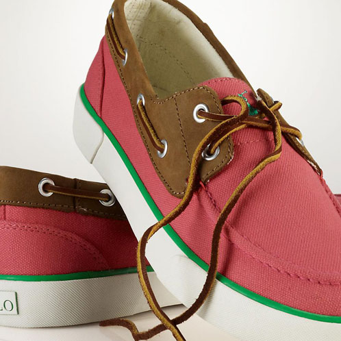 ポロラルフローレン POLO RALPH LAUREN 正規品 メンズ キャンパスデッキシューズ Rylander Canvas Boat Shoe PINK