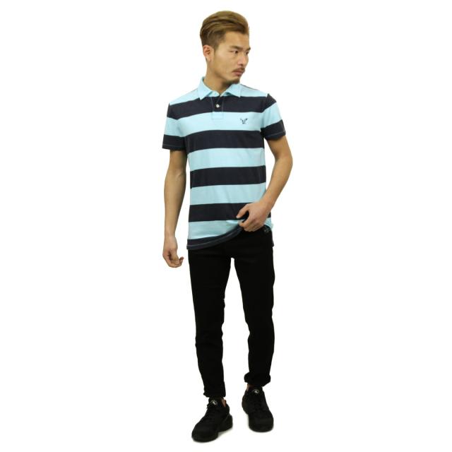 アメリカンイーグル AMERICAN EAGLE 正規品 メンズ ポロシャツ AE Striped Jersey Polo 2165-7192 BLUE