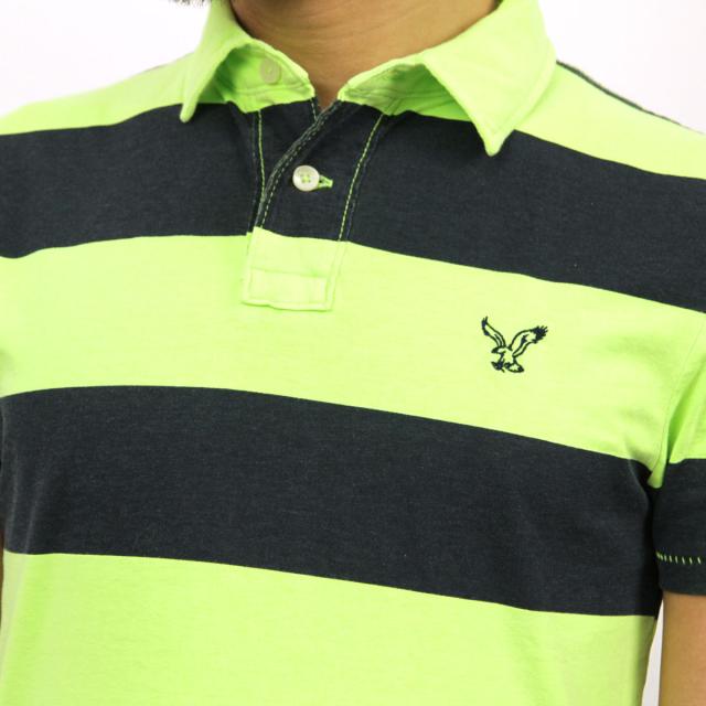 アメリカンイーグル AMERICAN EAGLE 正規品 メンズ ポロシャツ AE Striped Jersey Polo 2165-7192 LIME