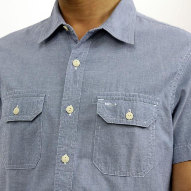 アメリカンイーグル AMERICAN EAGLE 正規品 メンズ 半袖シャツ AE Chambray Short Sleeve Shirt 0154-8645 BLUE