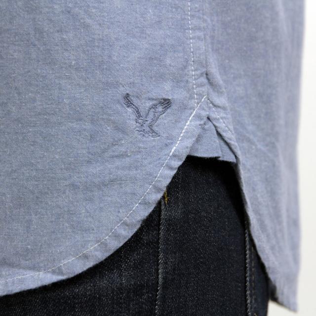 アメリカンイーグル AMERICAN EAGLE 正規品 メンズ 半袖シャツ AE Chambray Short Sleeve Shirt 0154-8645 BLUE