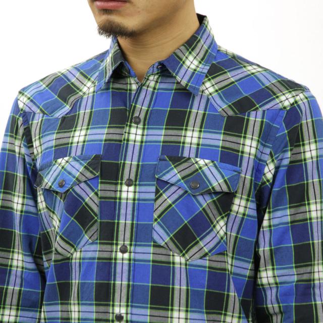 アメリカンイーグル AMERICAN EAGLE 正規品 メンズ ウエスタンシャツ AE Plaid Western Shirt 8151-8547 BLUE
