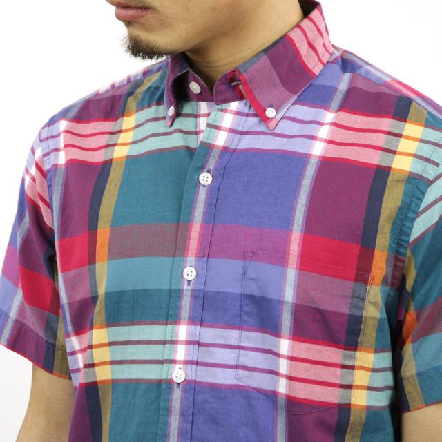 ジェイクルー J.CREW 正規品 メンズ 半袖シャツ INDIAN COTTON SHORT-SLEEVE SHIRT IN SUNSET PLAID