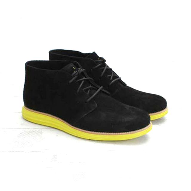 コールハーン COLE HAAN 正規品 正規品 チャッカブーツ LUNARGRAND CHUKKA C11185 BLACK SUEDE/VOLT BLACK