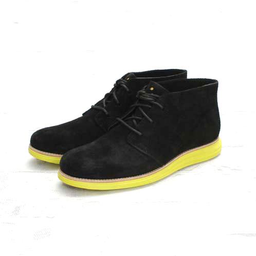 コールハーン COLE HAAN 正規品 正規品 チャッカブーツ LUNARGRAND CHUKKA C11185 BLACK SUEDE/VOLT BLACK