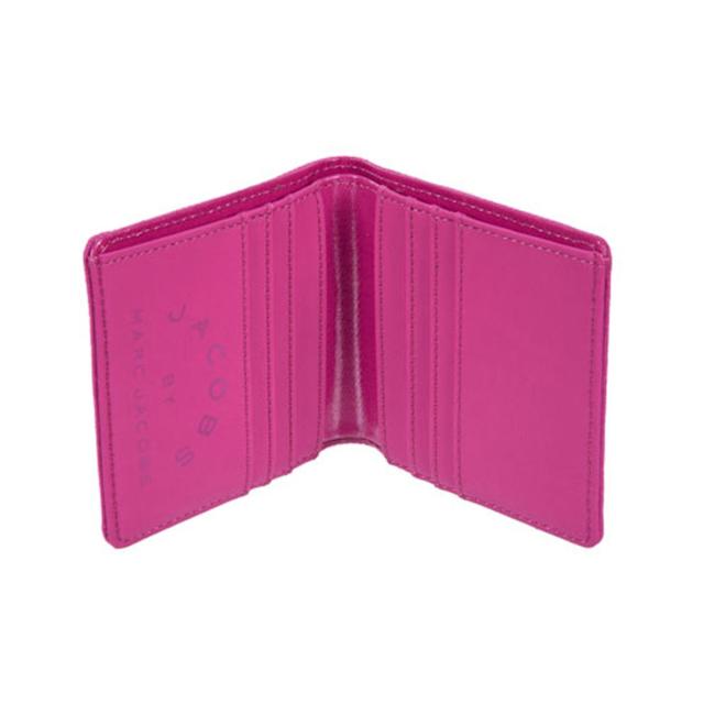 マークジェイコブス MARCJACOBS 正規品 財布 Laminated Twill Jacobs Square Billfold MAGENTA