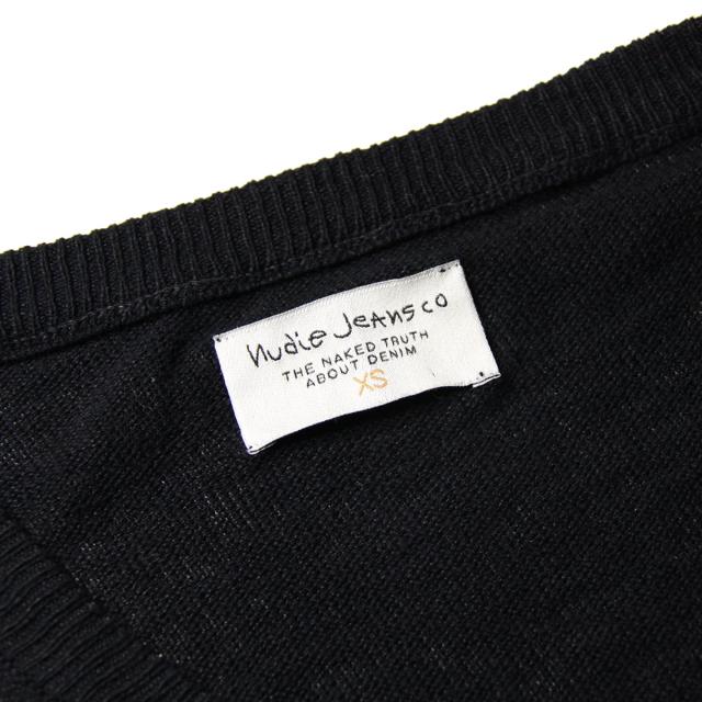 ヌーディージーンズ Nudie Jeans メンズ カーディガン Botvid Cardigan Embo 150134 BLACK