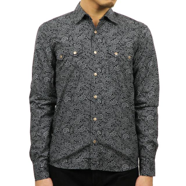 ヌーディージーンズ Nudie Jeans メンズ 長袖シャツ Gusten Printed 140274 Black/Grey