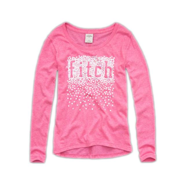 アバクロキッズ AbercrombieKids 正規品 子供服 ガールズ 長袖Tシャツ embellished easy fit tee