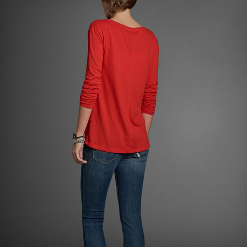 アバクロキッズ AbercrombieKids 正規品 子供服 ガールズ 長袖Tシャツ embellished easy fit tee