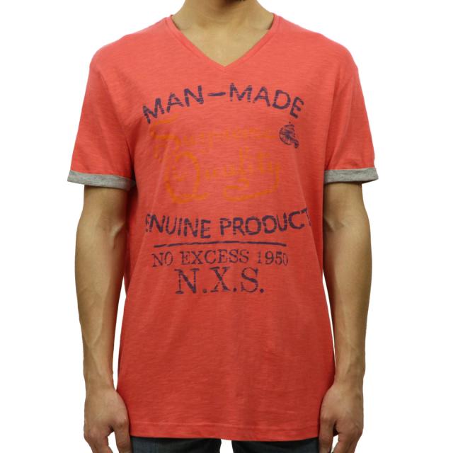 ノーエクセス NO EXCESS 正規品 メンズ 半袖VネックTシャツ T-shirt s/sl V-Neck Man-made print no iron slub 340214 68