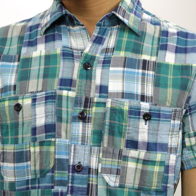 ジェイクルー J.CREW 正規品 メンズ 半袖シャツ SHORT-SLEEVE PATCHWORK IN SUMMER PLAID
