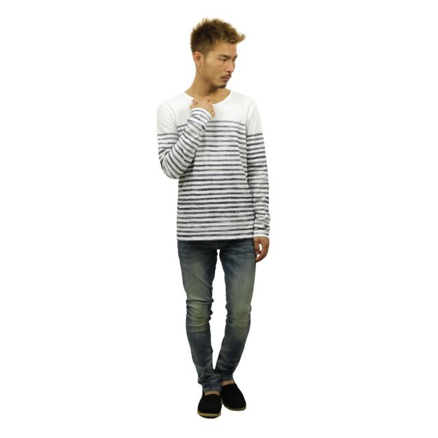 ヌーディージーンズ Nudie Jeans メンズ 長袖Tシャツ L/S T-shirt 131346 4027 W21 Offwhite/Blue