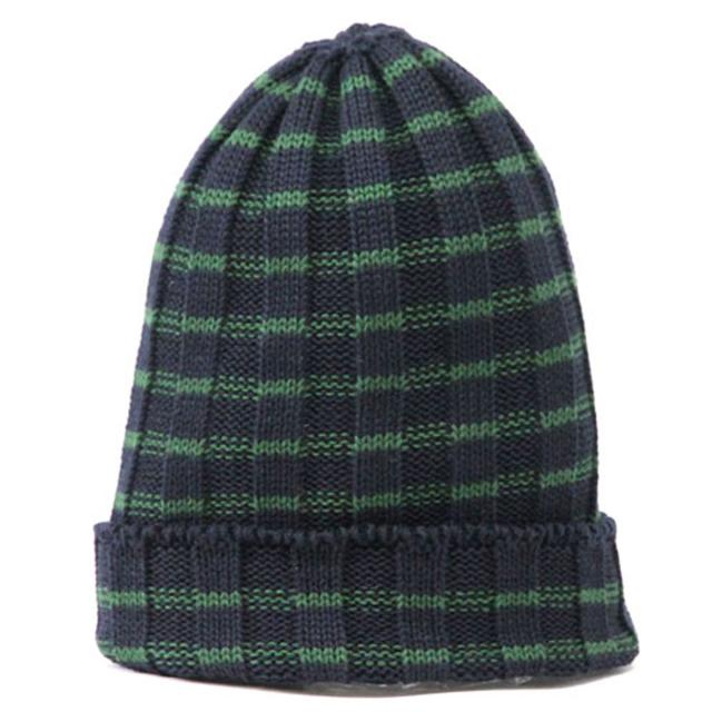 ハイランド2000 HIGHLAND2000 メンズ ニットキャップ NARROW STRIPE WATCHCAP SS60 HL-15-05 RICH NAVY / SEAWEED