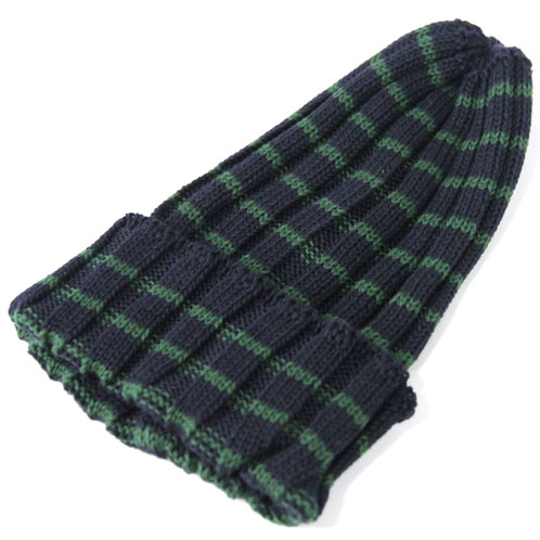 ハイランド2000 HIGHLAND2000 メンズ ニットキャップ NARROW STRIPE WATCHCAP SS60 HL-15-05 RICH NAVY / SEAWEED