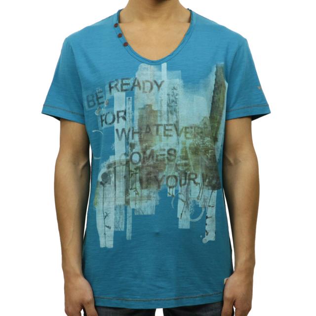 ノーエクセス NO EXCESS 正規品 メンズ 半袖Tシャツ T-shirt s/sl , V-Neck, discharge print 340209 36