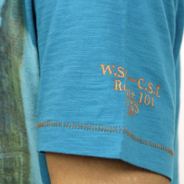 ノーエクセス NO EXCESS 正規品 メンズ 半袖Tシャツ T-shirt s/sl , V-Neck, discharge print 340209 36