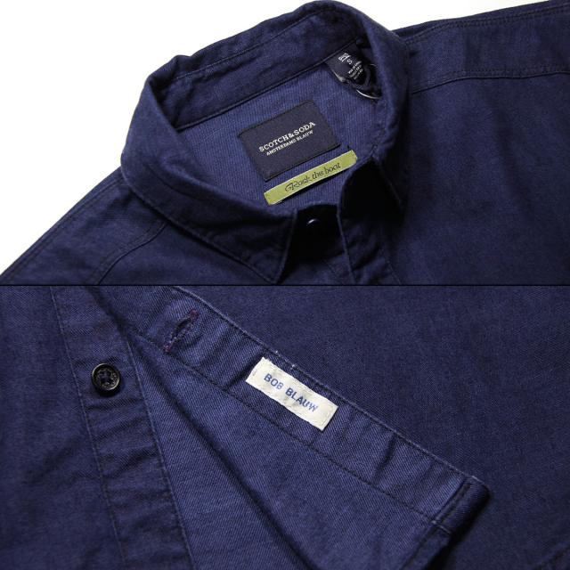 スコッチアンドソーダ SCOTCH＆SODA メンズ 長袖シャツ Pure indigo shirt series with refined details 20310 A