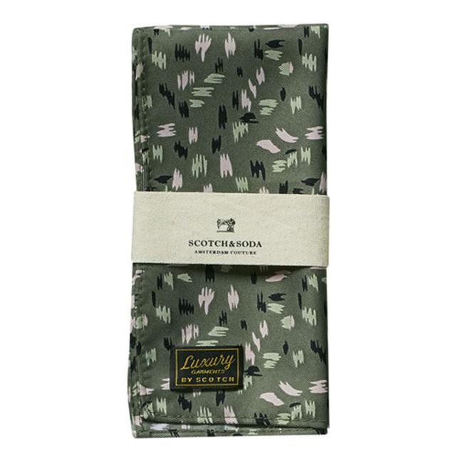 スコッチアンドソーダ SCOTCH&SODA メンズ ストール SATIN WEAVE ALLOVER PRINTED POCKET SQUARE 77150 B
